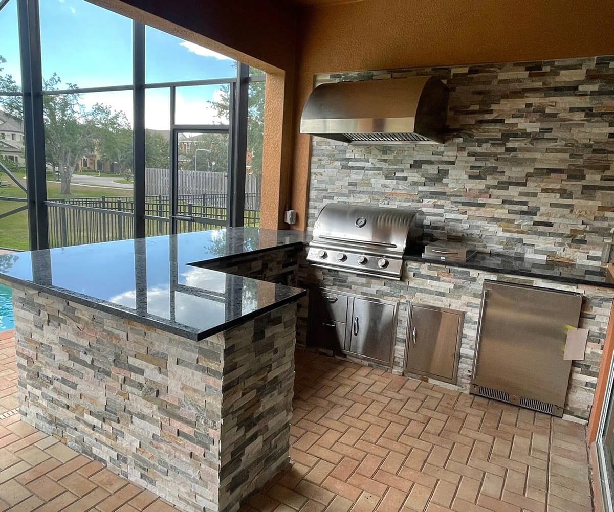 Rustic Contemporary Outdoor Kitchen Outdoor Kitchen Remodel by Oasis Grilling Affordable Outdoor Kitchens project photo